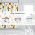 thumbnail image 4 of Sunflower Star Yellow Shower Curtain with Hooks,Summer Waterproof Floral Fabric Bathroom Curtain Set for Autumn Rustic Botanical Flower Bathroom Decorative Watercolor Sunflower, 72"x72", 4 of 6