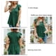 thumbnail image 5 of Blusa de manga corta con volantes para mujer, informal, con cuello en V, dobladillo suelto, blusa de manga corta para primavera y verano, verde, XXL, 5 of 8