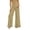#0164-Khaki, variant on Womens Wide Leg Jeans High Waist Button Fly Ruffle Hem Denim Pants Plain Womens Pants Loose Fit Casual Wear Breathable Womens Bottoms