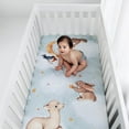 thumbnail image 3 of Rookie Humans 100% Cotton Sateen Fitted Crib Sheet: Goodnight Wonderland. Modern Nursery, Use as a Photo Background for Your Baby Pictures. Standard Crib Size (52 x 28 inches), 3 of 4