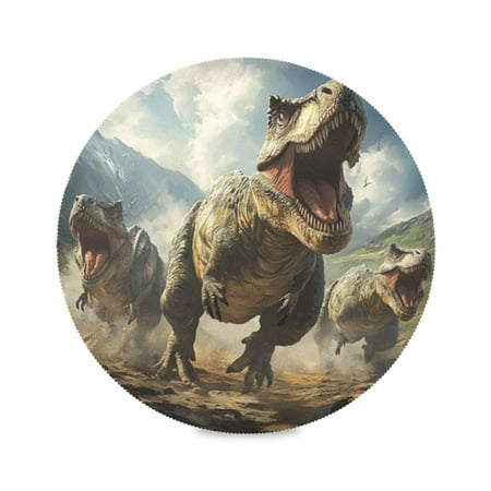 

Round Plate Mat 15.4x15.4 Inchesx6 Placemat Table Mat Kitchen Mat Coffee Mat Fabric Thick Strong Wear-Resistant Heat Resistance Tyrannosaurus Triad