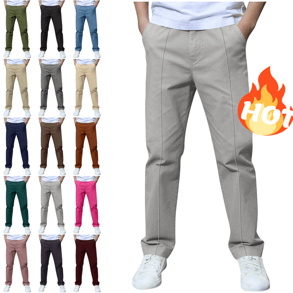 Mifsaly Boys Straight Leg Chino Pants Cotton Twill Back To School Uniform Trousers Slim Fit Outdoor Everyday Wear Casual Outfits with Pockets Gray,12 Years