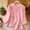 Pink, variant on Msgweeeg Womens 3/4 Sleeve T Shirts Regular Fit Embroidery Linen Blouse Tops for Women Button Down Women Blouses for Work M-3XL