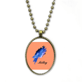 thumbnail image 1 of Collier Bleu Texte Voie Lactée Cristal Chaîne Vintage Perle Pendentif Collection de Bijoux, 1 of 3