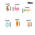 thumbnail image 3 of Easter Party Cake Decoration Insert 12pc Disposable Topper Carrot Egg Design Multicolor, 3 of 6