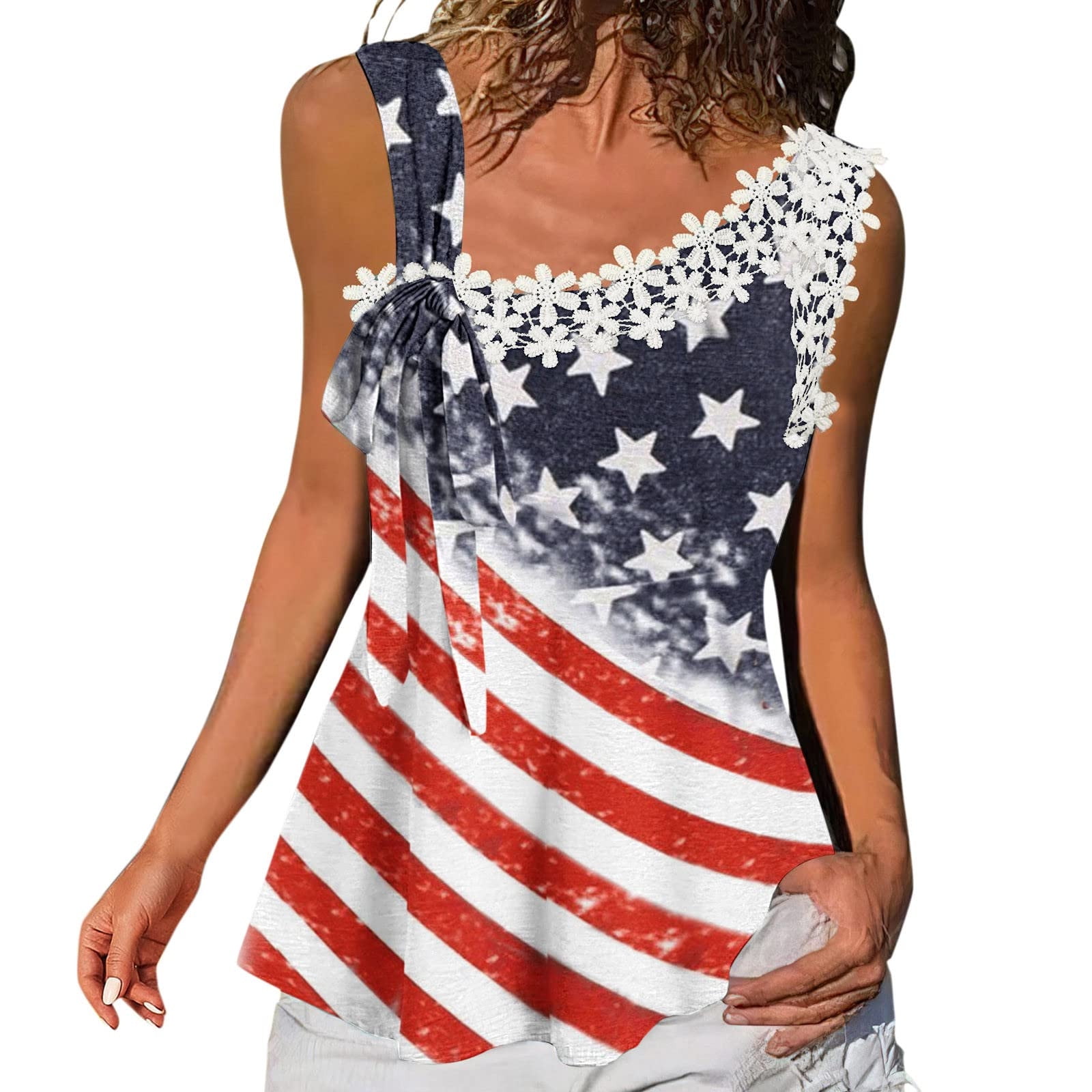 AnuirheiH 4th of July Tank Tops for Women American Flag Outfits ...