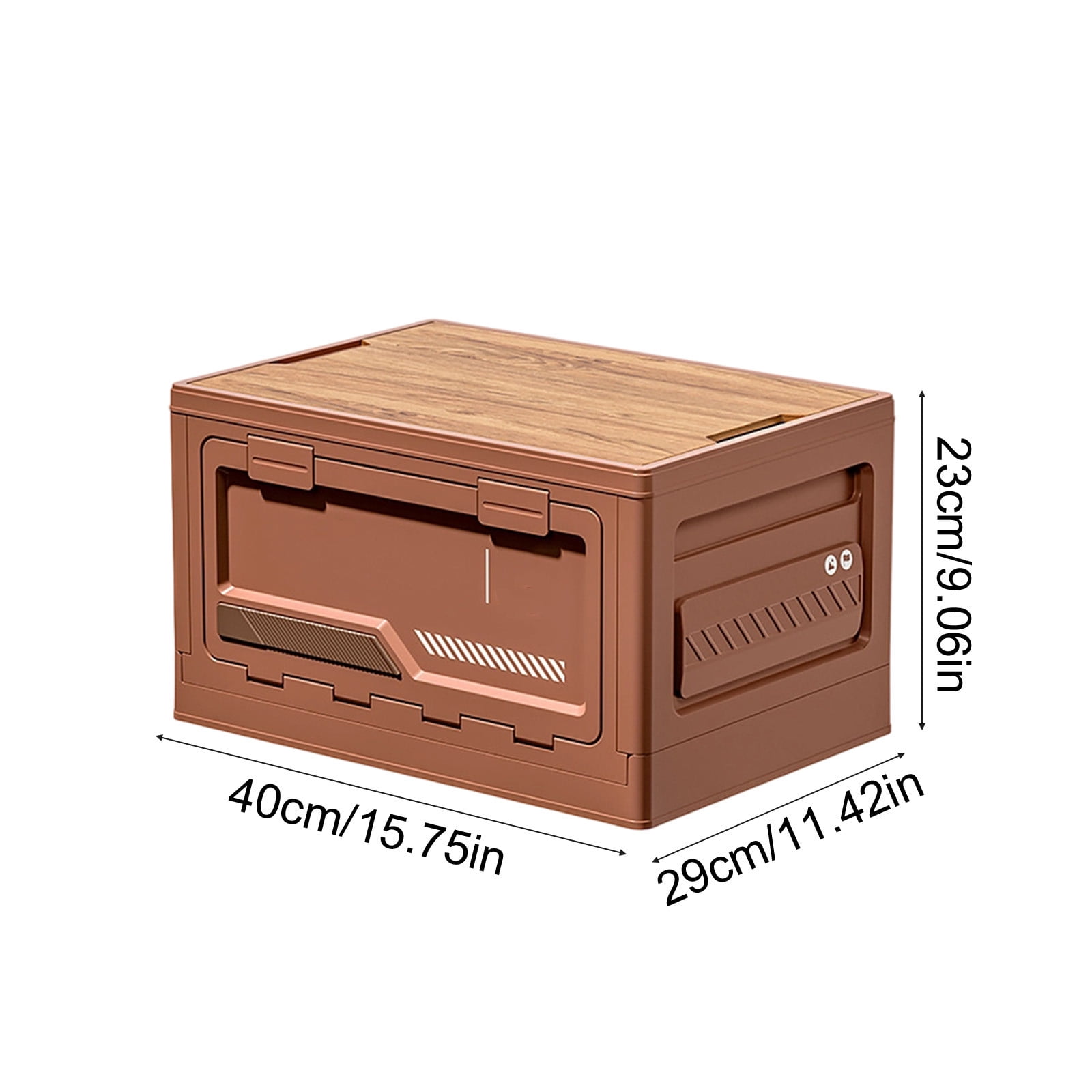 15.75x11.42x9.06 Inch Outdoor Camping Storage Box Foldable Side Door Plastic Container for Car Trunk Organization