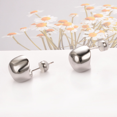 thumbnail image 5 of Airokiy Sterling Silver Chunky Earrings Women's Chunky Stud Earrings Unique Silver Earrings Hypoallergenic Earrings, 5 of 5