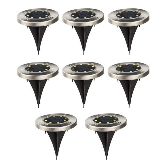 FloreceBien 8pcs solar ground light,LED solar disk light outdoor waterproof garden landscape lighting
