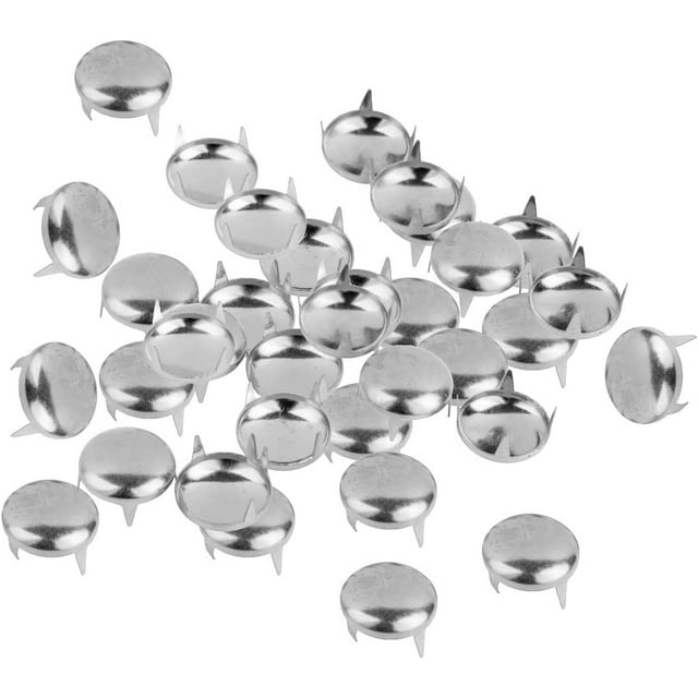 Trimming Shop 12mm Silver Dome Studs, Round Dome Head Spike Punk Studs