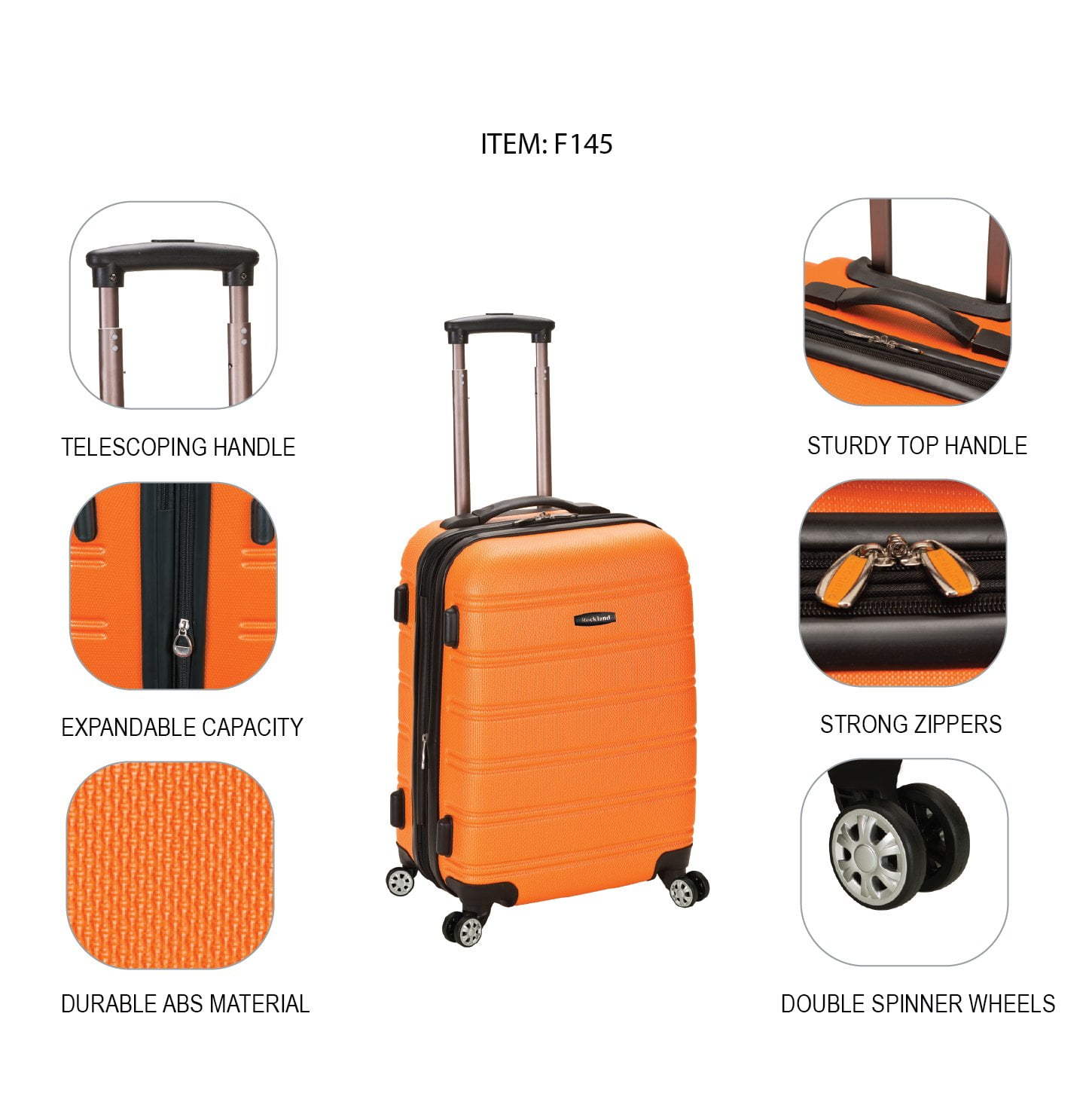 Rockland Melbourne 20" Hardside Expandable Carry On Luggage