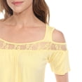 thumbnail image 5 of White Mark Casual Cold Shoulder Lace Trim Knit Blouse, Women's, 5 of 6