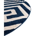 thumbnail image 4 of Unique Loom Athens Collection Area Rug - Greek Key (8' Round Navy Blue/Beige), 4 of 7