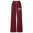 thumbnail image 4 of WMQPNNS Girl's Sweatpants Straight Leg Joggers Pants Girls Sweatshirts Size 7-8 Bowknot Drawstring Workout Pants with Pockets Clothes for Girls, Size 8-9 Years, Brick Red, 4 of 4