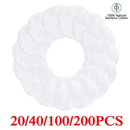 Dicasser 40PCS Makeup Remover Cloths Reusable & Washable Bamboo Cotton Rounds Face Pads for Facial Cleansing Toner with Laundry Bag