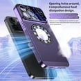 thumbnail image 4 of Magnetic Series Designed for iPhone Case,Compatible with MagSafe,Large Window Camera Lens Protection,Electroplated Mesh Heat Dissipation Logo View Shockproof Cover (Silver,iPhone 13 Pro Max), 4 of 6
