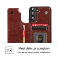 thumbnail image 6 of Allytech Slim Wallet Case for Samsung Galaxy S25, Flip PU Leather Kickstand Card Slots Case, Double Magnetic Buttons Shockproof Full Body Protection Durable Case for Women Men - Brown, 6 of 9