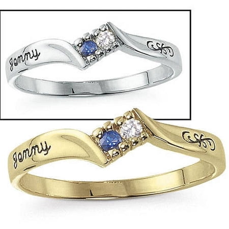 Personalized Family Jewelry Blessings Stackable Promise Ring with Birthstones available in 10 kt and 14kt Yellow and White Gold