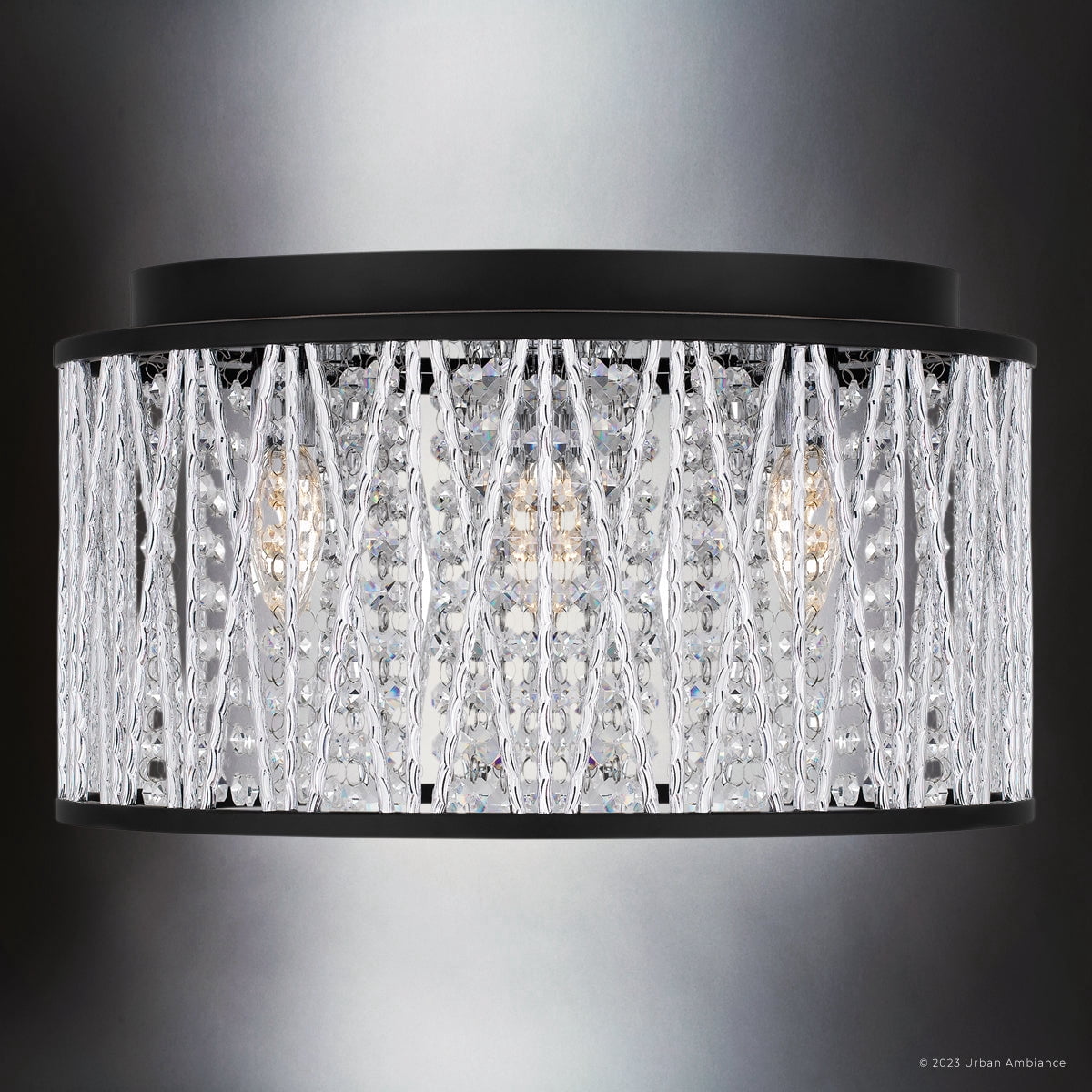 Luxury Glam Ceiling Light, Matte Black, UQL4641