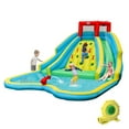 thumbnail image 1 of Gymax Inflatable Mighty Water Park Bouncy Splash Pool Climbing Wall w/ 735W Blower, 1 of 10