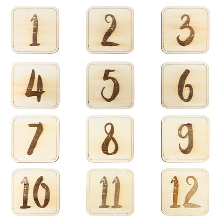 

NUOLUX Cards Milestone Baby Monthly Wooden Birthday Commemorative Babys Growth Recording Square Hello World Newborn Sign