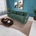 thumbnail image 4 of FX-P18-RG2(SOFA) Luxury Emerald Green Velvet Sofa with Gold Accents - Modern 3-Seat Couch with Plush Cushions, Perfect for Living Room and Office Decor, 4 of 16