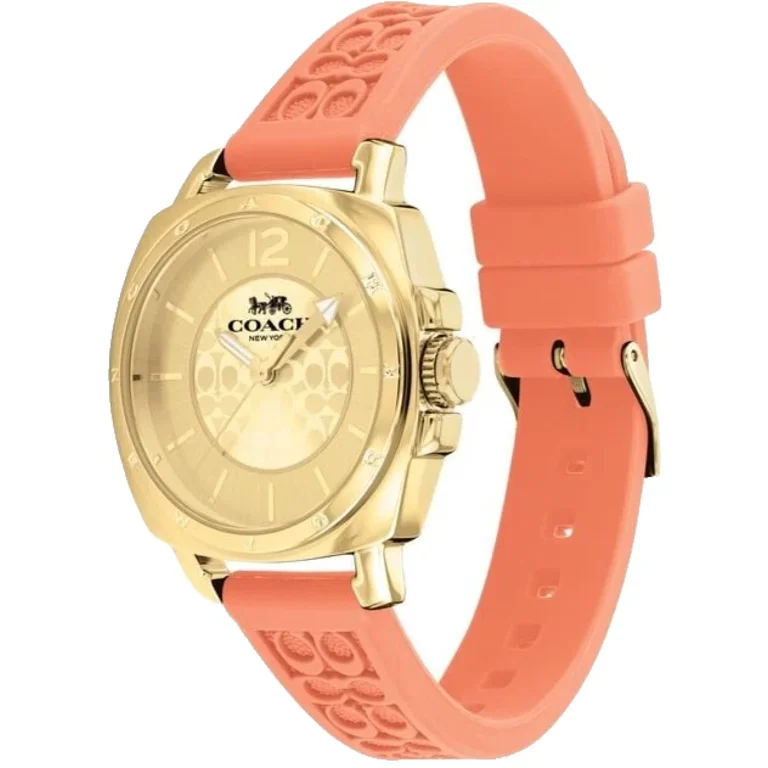 Coach Boyfriend 14504343 Gold Logo Dial Silicone Strap 34MM  display picture 3