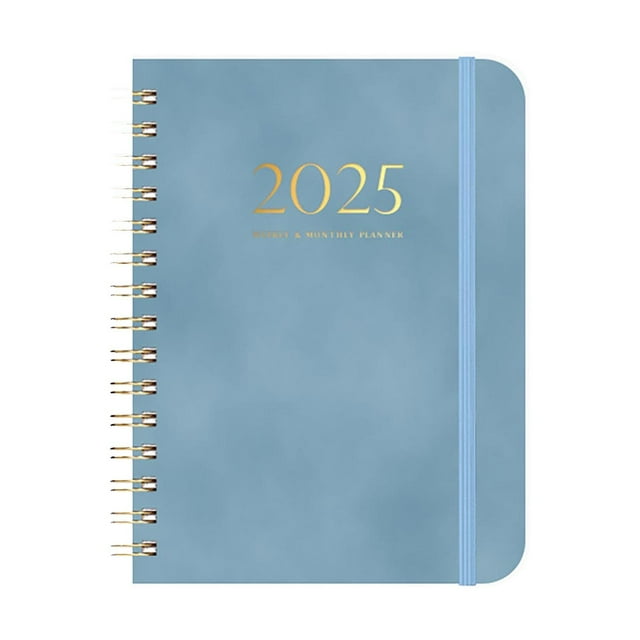 2025 Planner,Weekly and Monthly Academic Planner, Daily Planner Calendar Planner, Pocket Folder Notebooks Bulk Composition Books in Bulk Book Notes Pretty Journals for Women Desk Supplies, Blue