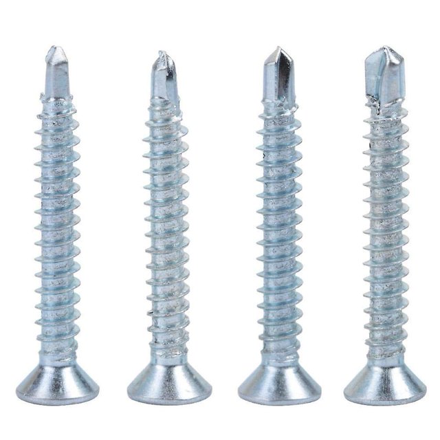 Tornillos M4.2 (m4.2*32 (50 piezas)) Tornillos autorroscantes de cabeza plana de metal Juego de tornillos de cola de taladro Pernos para sujetadores de chapa metálica