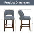 thumbnail image 5 of Blue Upholstered Counter Height Bar Stool with Solid Wood legs Set of 6, 5 of 6