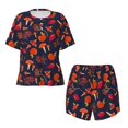 thumbnail image 4 of Picia Autumnal Forest Pajamas Sets for Women Soft Short-Sleeved Pjs with Lounge Shorts Two Piece Sleepwear-Large, 4 of 9