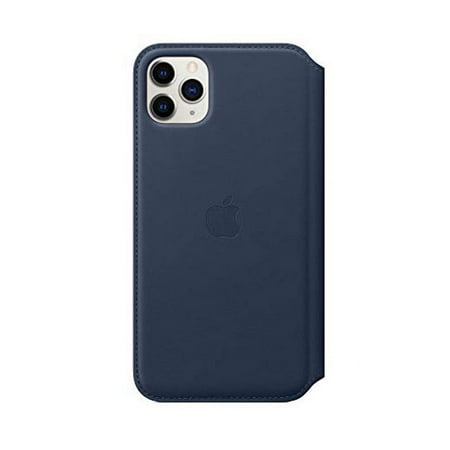 Apple - iPhone 11 Pro Max Leather Folio - Deep Sea Blue