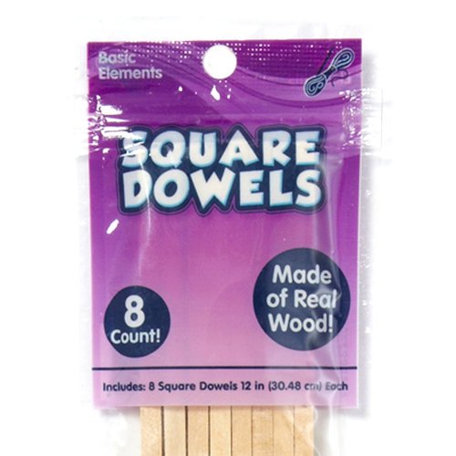 Kids Craft Wooden Square Dowels, 8 Pack