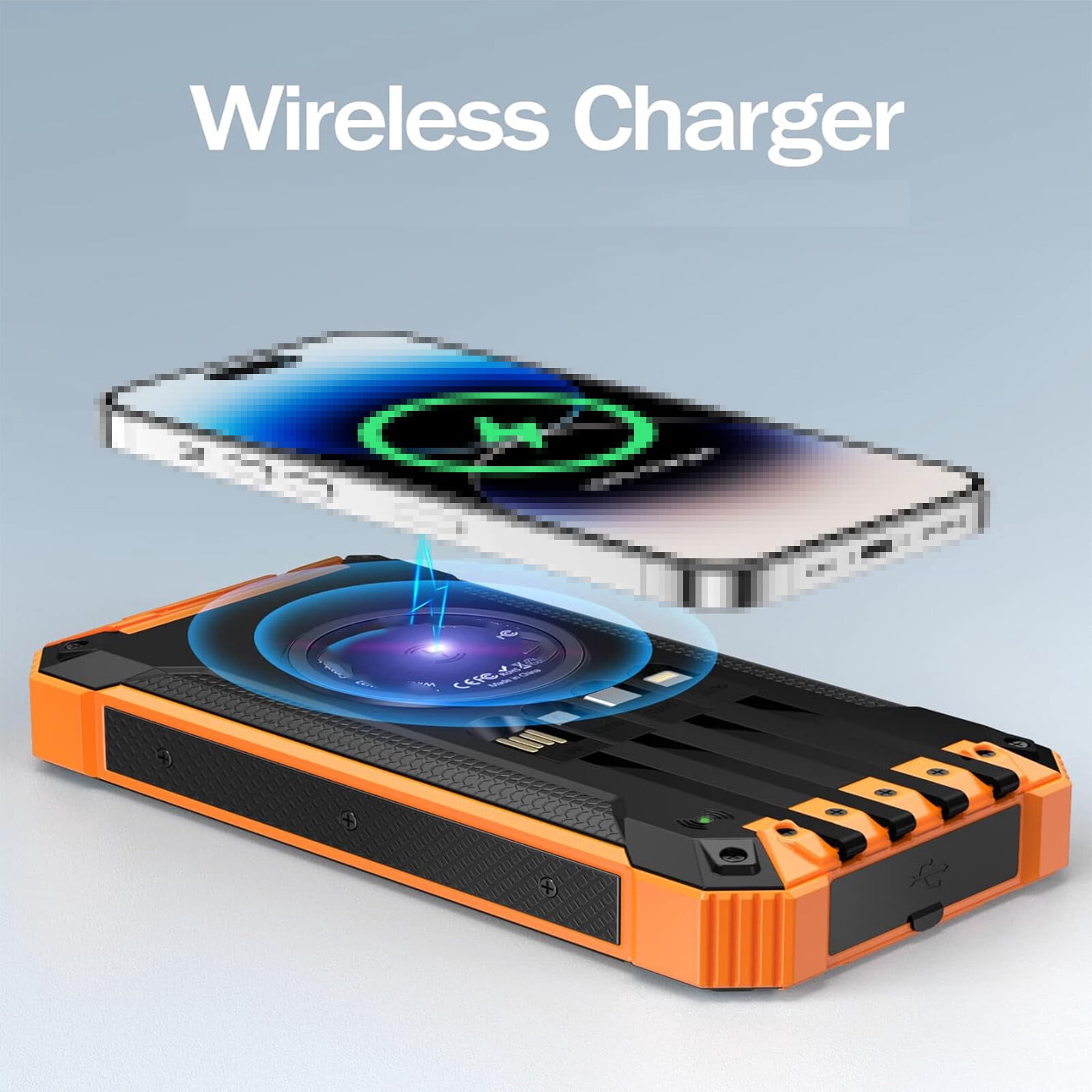 900000mAh Solar Power Bank USB Fast Charging Portable External Battery LED Light