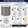 thumbnail image 2 of Kit de cables de acero inoxidable phepetroll 1/8 36 m con tensores, 2 of 7