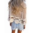 thumbnail image 5 of Women Crochet Cardigan Tie Front Hollow Out Long Sleeves Summer Knit Cover Cardigan Color One Size, 5 of 10