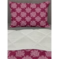 thumbnail image 3 of Renaissance Comforter & Sham Bedding Set, Classic Victorian Style Flower Damask Royal Lacy Old Fashioned Pattern, 3 pcs Duvet Set Microfiber Filling Quilt, 5 Sizes, Pale Pink Ruby, by Ambesonne, 3 of 4