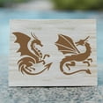 thumbnail image 5 of 9 PCS Dragon Painting Stencil 5.9x5.9inch Dragon Silhouette Template with Paint Brush Hollowed Dragon with Wings Stencil Reusable Pterosaur Template Fantasy Theme Stencil, 5 of 6