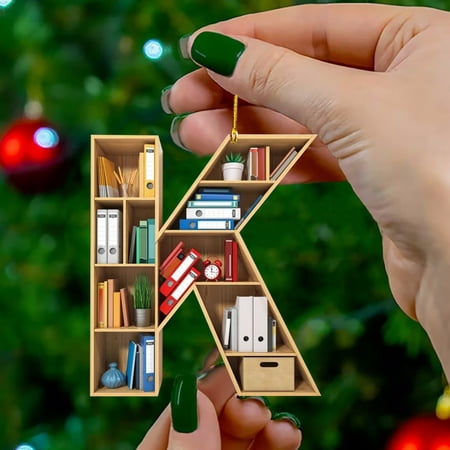 

KEUSN Book Lovers Heart Shaped Bookshelf Pendant Acrylic Ornament