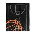 thumbnail image 2 of Lush Decor Microfiber Basketball Game Sherpa Throw Black/Orange Single 50X60, 2 of 5