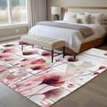 thumbnail image 4 of Watercolor Pink Flowers Area Rugs 8'x10', Washable Small Throw Rugs for Living Room Patio, Spring Flowers Botanical Wood Grain Indoor Outdoor Rug Non-Slip Low Pile Carpet Runner Reversible Floor Mats, 4 of 8