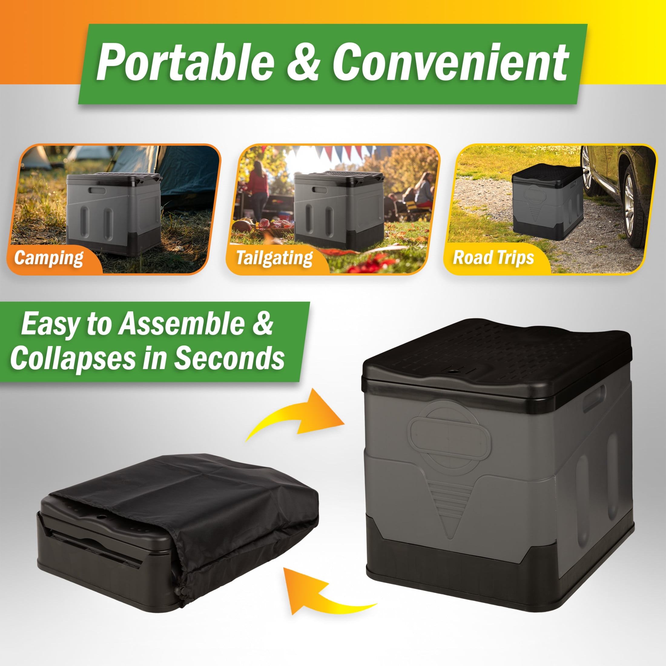 Wakeman Outdoors Portable Toilet for Adults, 330lb Capacity Camping Toilet