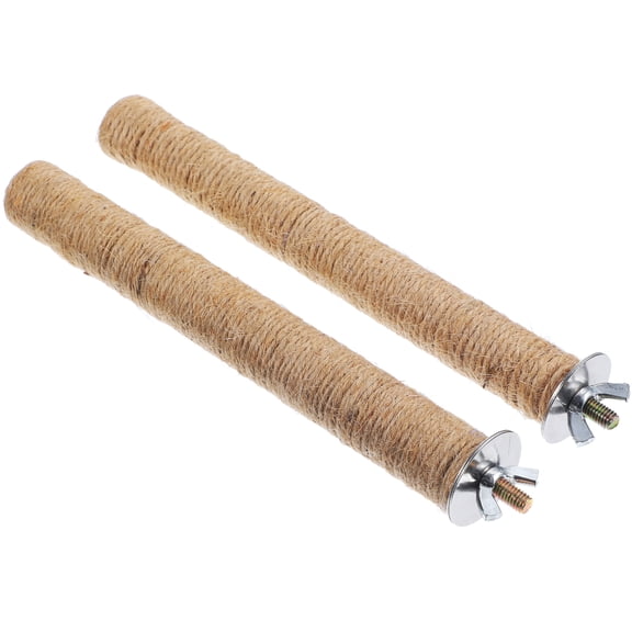 BESTYASH 2-Pack Light Brown Bird Perch Sticks for Large Parrots - Bird Care Accessories