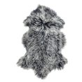 thumbnail image 1 of Black And White Two Tone Effect Mongolian Lamb Rug, 1 of 1