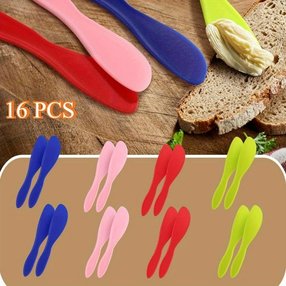 16 Pack Plastic Butter Spreader, 7 Inch Multi Purpose Knife Spreader Tools, Versatile Kitchen Frosting Knives Sets for Cheese Butter Cream Jam Sandwich Kitchen Accessories