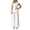 White, variant on Womens Summer 2 Piece Outfits Casual Blazer Collar Short Sleeve Lace Up Shirt and Wide Leg Pants Sets Dressy Business Matching Suit Sets