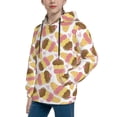thumbnail image 2 of Picia Cute Ice Cream Pattern Youth Hoodie - Warm Pullover Sweatshirt with Kangaroo Pocket, Ideal for Boys and Girls-X-Large, 2 of 6