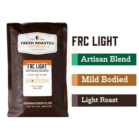 Fresh Roasted Coffee, FRC Premium Light Roast Blend, Kosher, Whole Bean, 80 oz 5 lbs