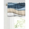 thumbnail image 6 of Valances for Windows Blue Brown Rod Pocket Cafe Window Treatments Valance Curtains for Kitchen Bathroom Laundry Basement Windows 56"x16", 6 of 9