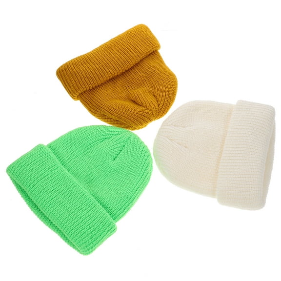 HEANUJJ 3Pcs Multi-Use Knit Hat Winter Beanie Assorted Colors Unisex Sports Accessory